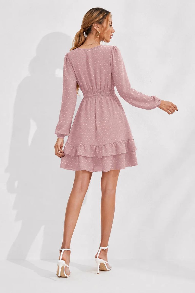 Robe Rose Poudré à Pois