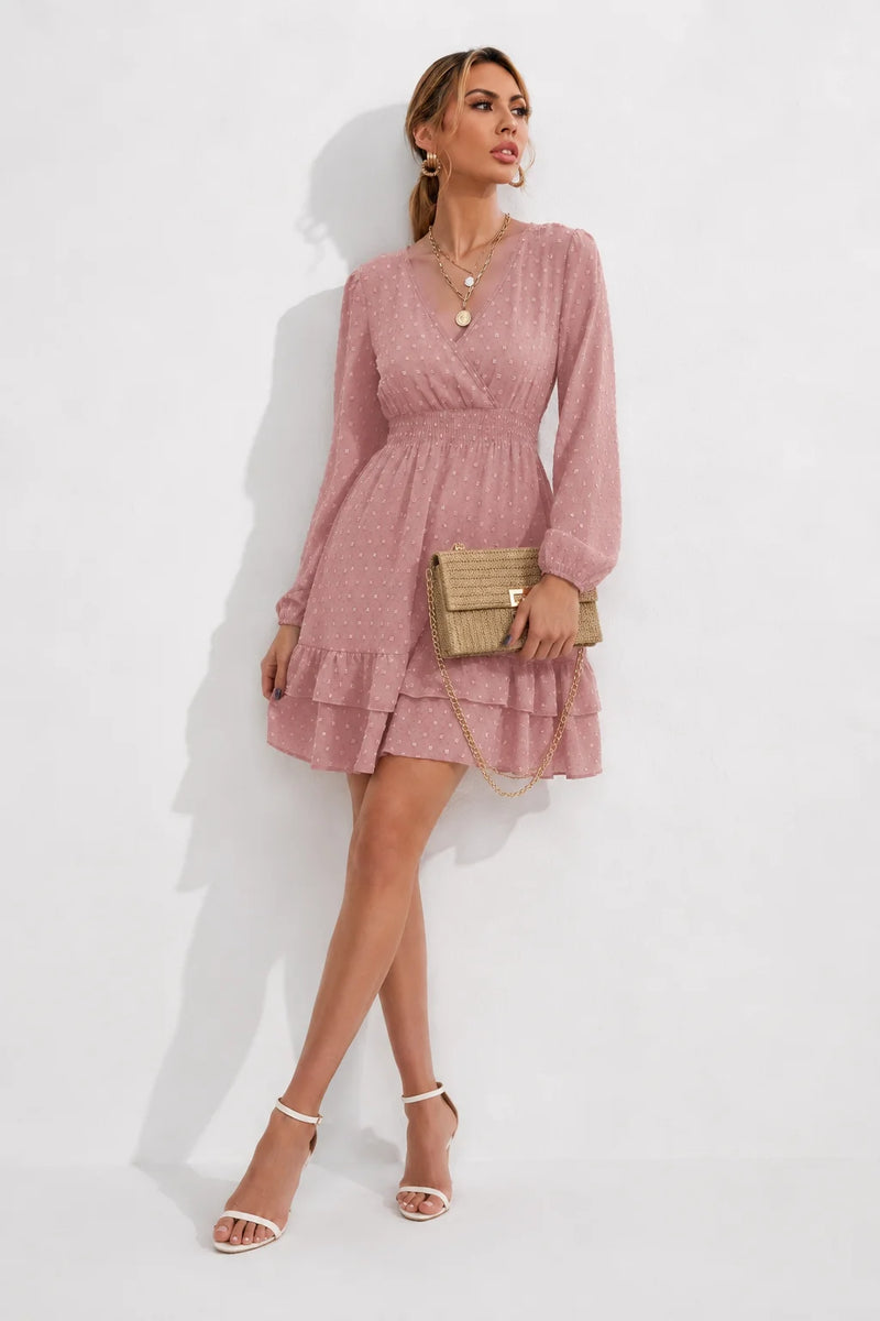 Robe Rose Poudré à Pois