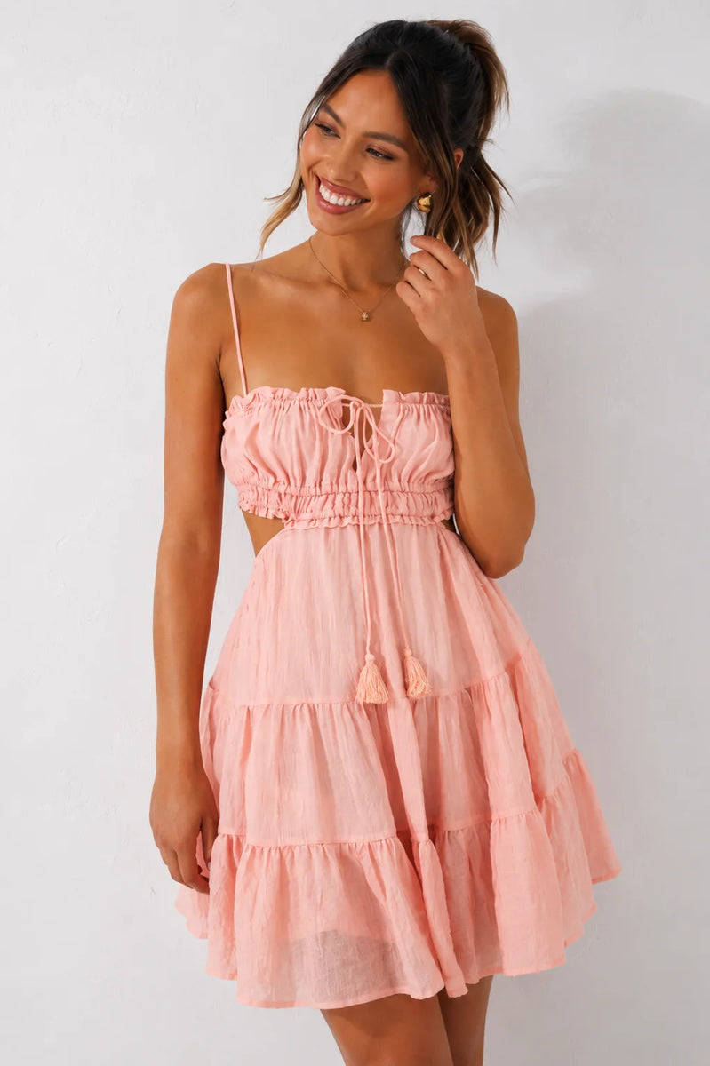 Robe rose poudré bohème