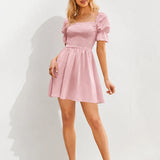 Robe Rose Poudré Manche Courte