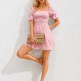 Robe Rose Poudré Manche Courte