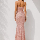 Robe rose poudré pailleté