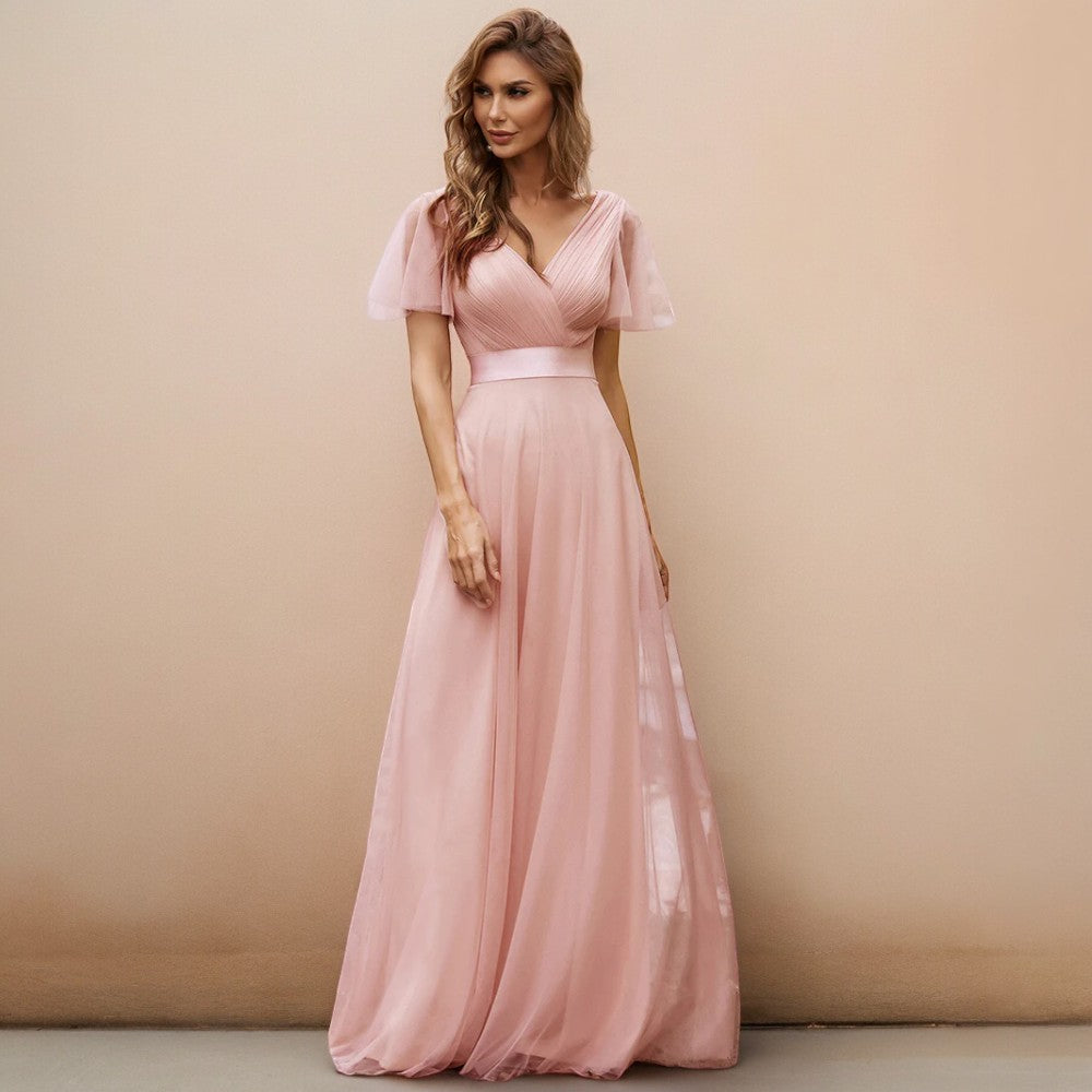 Robe témoin fashion mariage rose