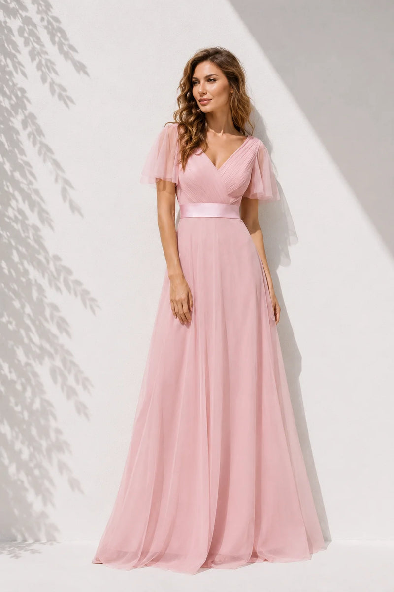 Robe rose poudré témoin mariage