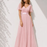 Robe rose poudré témoin mariage