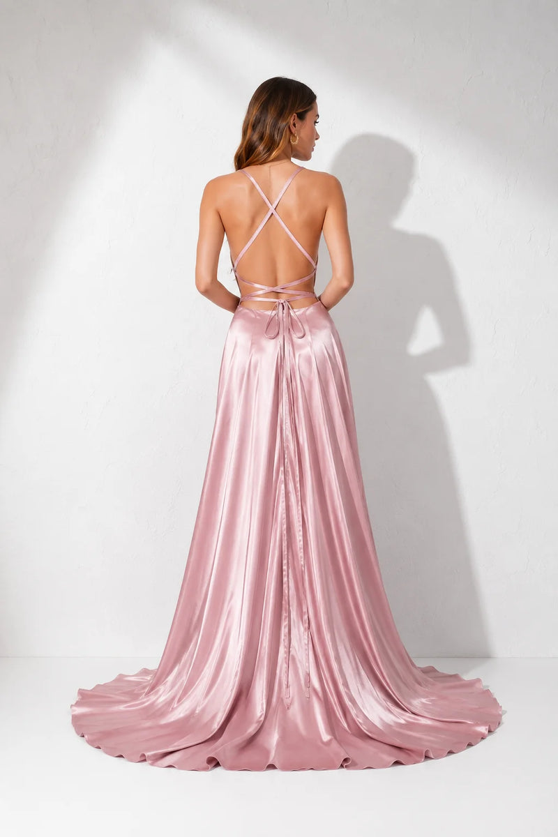 Robe fluide rose poudré