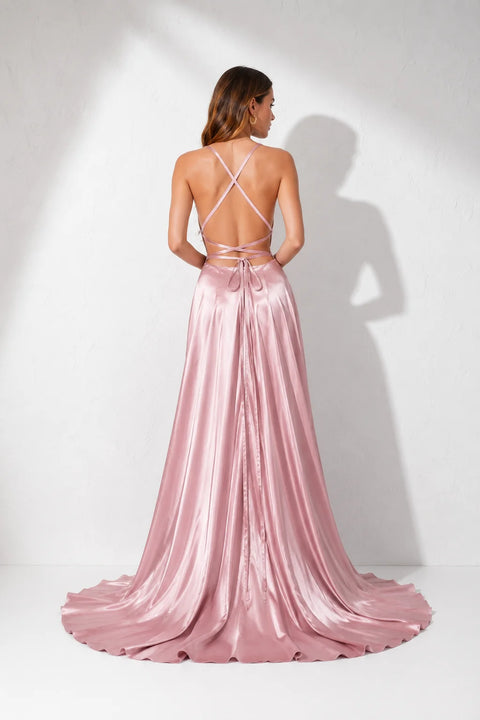 Robe fluide rose poudré
