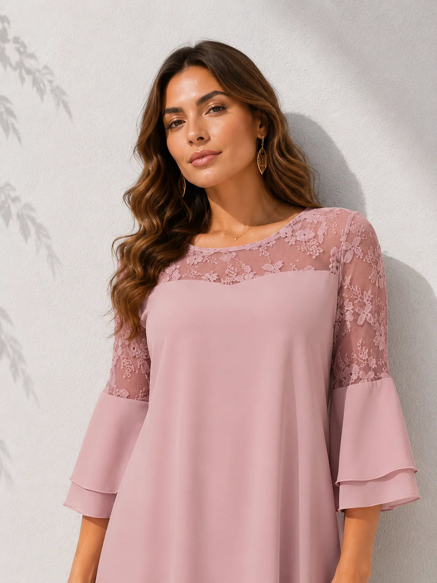 Robe plissée rose poudré