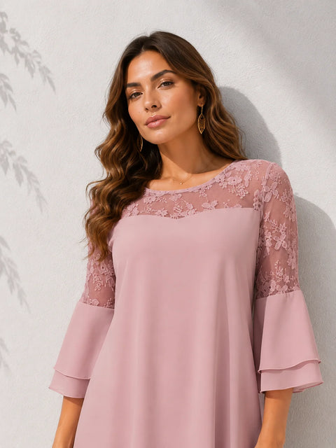 Robe plissée rose poudré