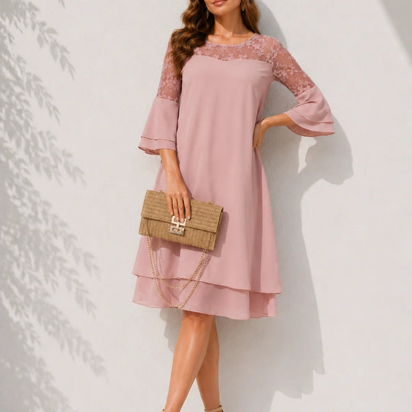 Robe plissée rose poudré
